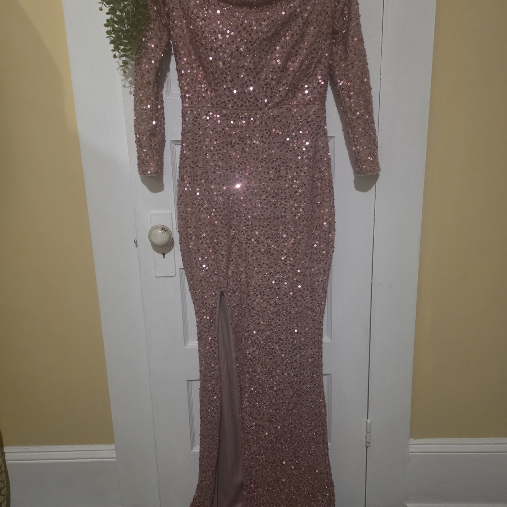 Elegant Pink Sequin Dress